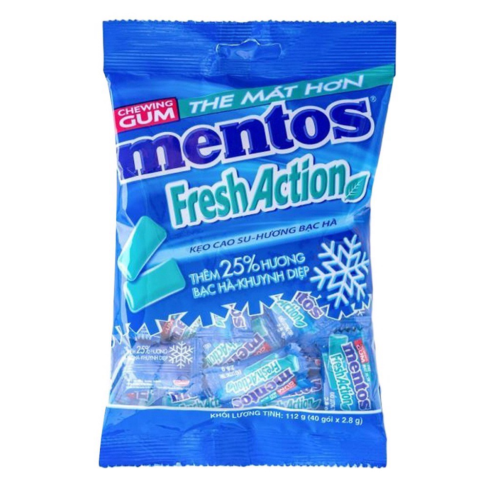 [TẶNG HŨ NHỰA CAO CẤP] Combo 2 gói kẹo cao su Mentos Fresh Active 80 chiếc