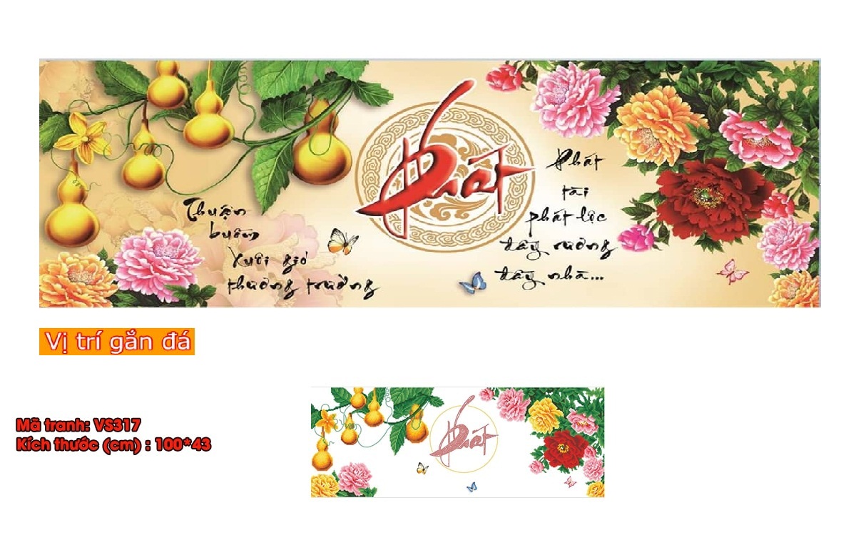 Tranh đính đá cao cấp Venus   Phát -KT: 100x43Cm