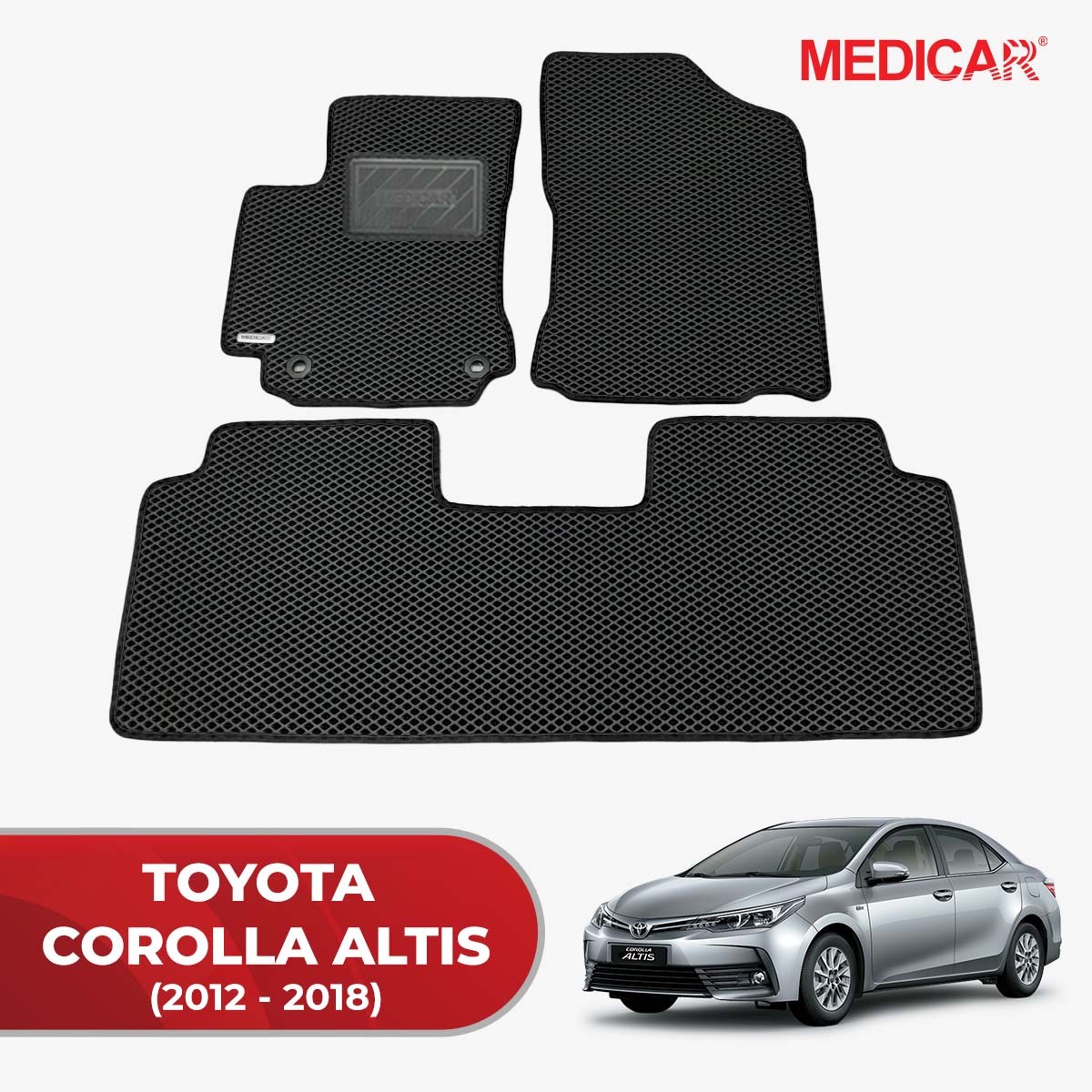 Thảm lót sàn ô tô Medicar xe Toyota Corolla Altis- chống nước, không mùi