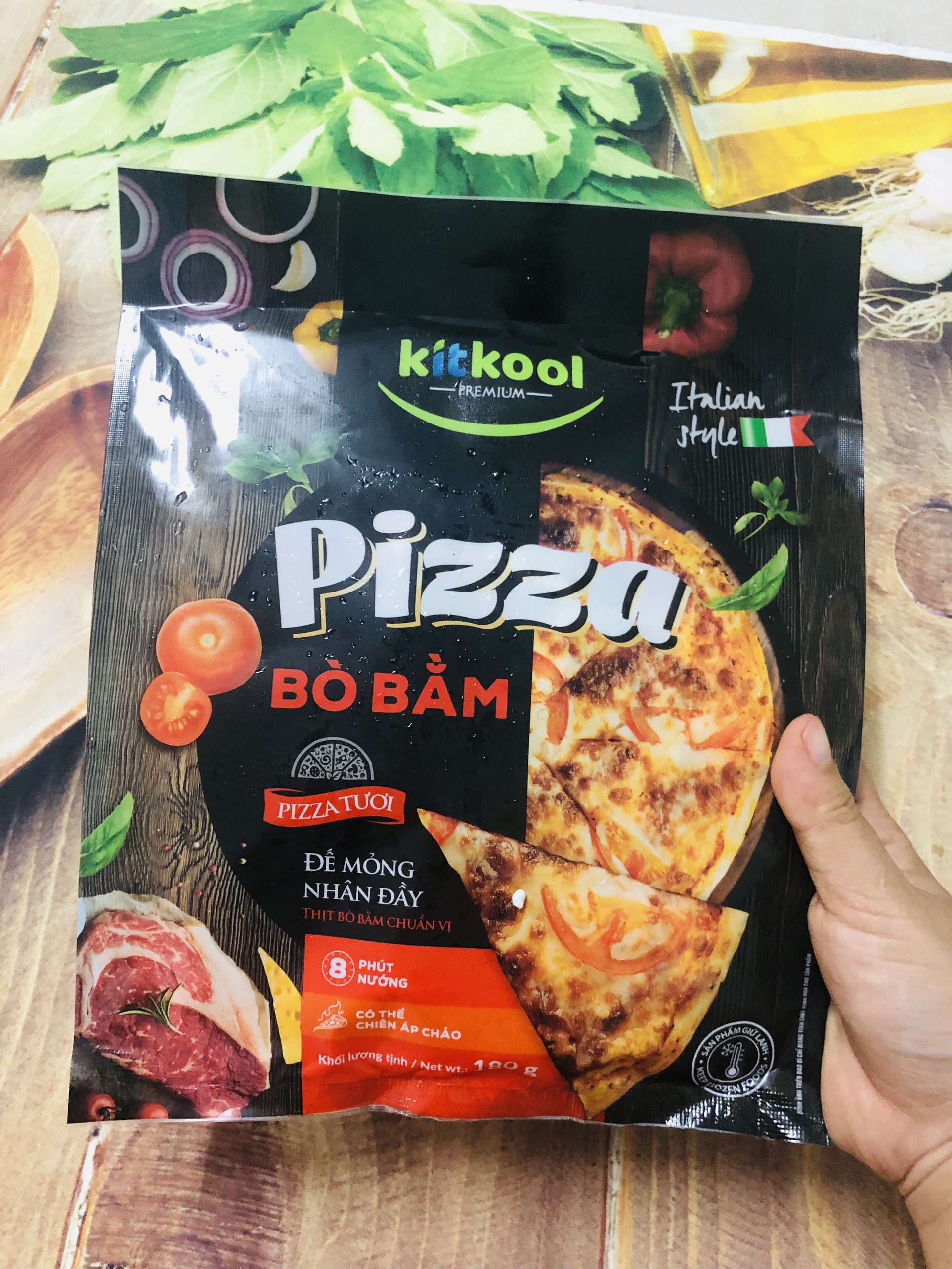 pizza bò bằm size 15 gói 140g