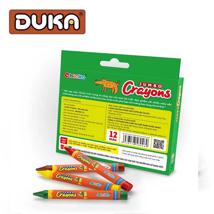 Bút Sáp 12 Màu Jumbo Crayons