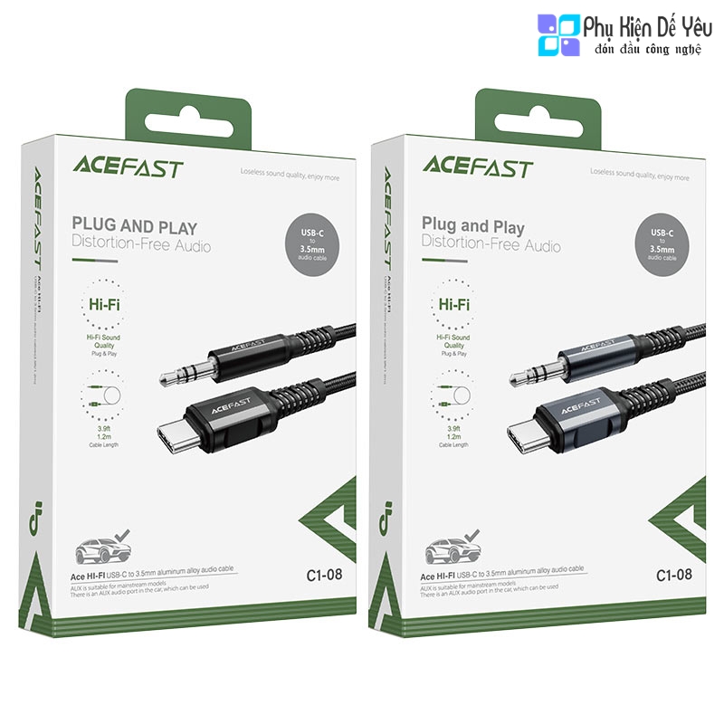 Cáp âm thanh AceFast C1-08 USB-C sang đầu đực 3.5mm (PHÂN PHỐI CHÍNH HÃNG)