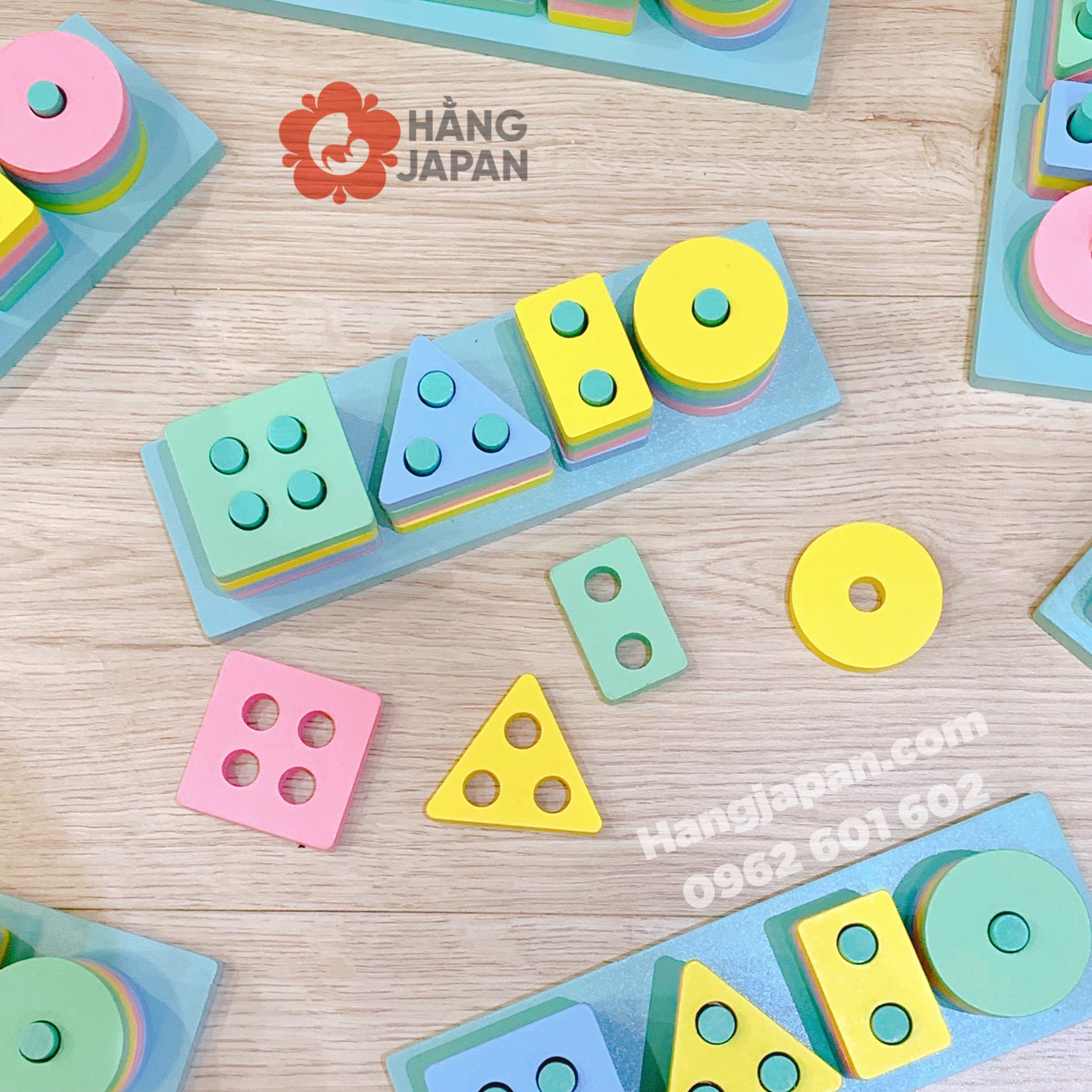 Bộ thả khối gỗ hình chữ nhật