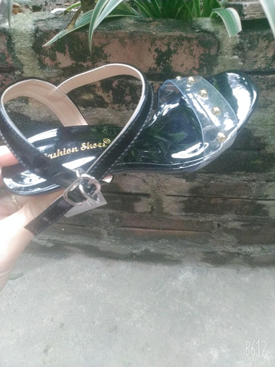 giày sandal 5 phân - quai đính đá gót trong (M6)
