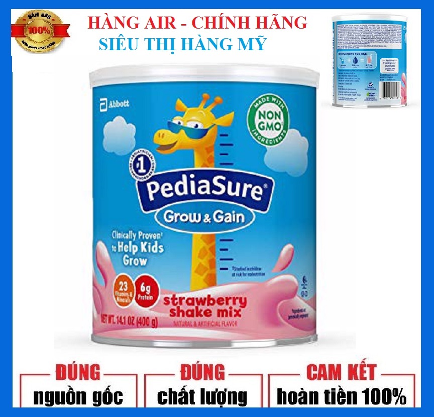 Sữa Pediasure Shake Mix 400g Hương Dâu của Mỹ - Phát triển chiều cao vượt trội
