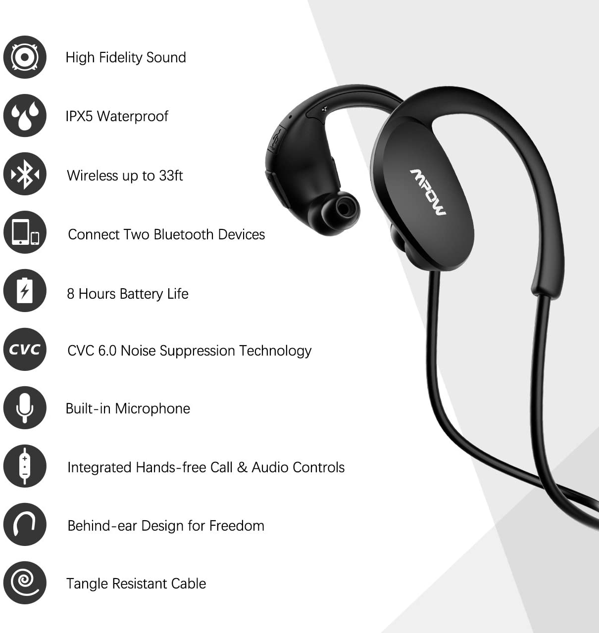 [HCM]Tai nghe Bluetooth 4.1 Mpow Khử tiếng ồn CVC 6.0