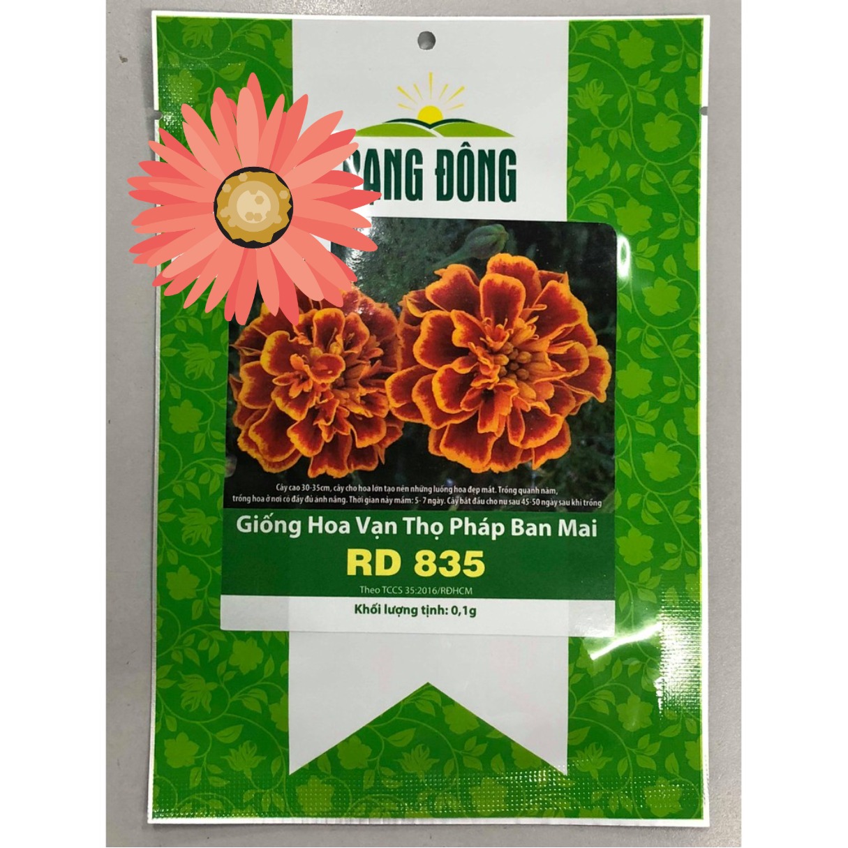 Hạt giống hoa cúc vạn thọ Pháp ban mai gói 0,1gram