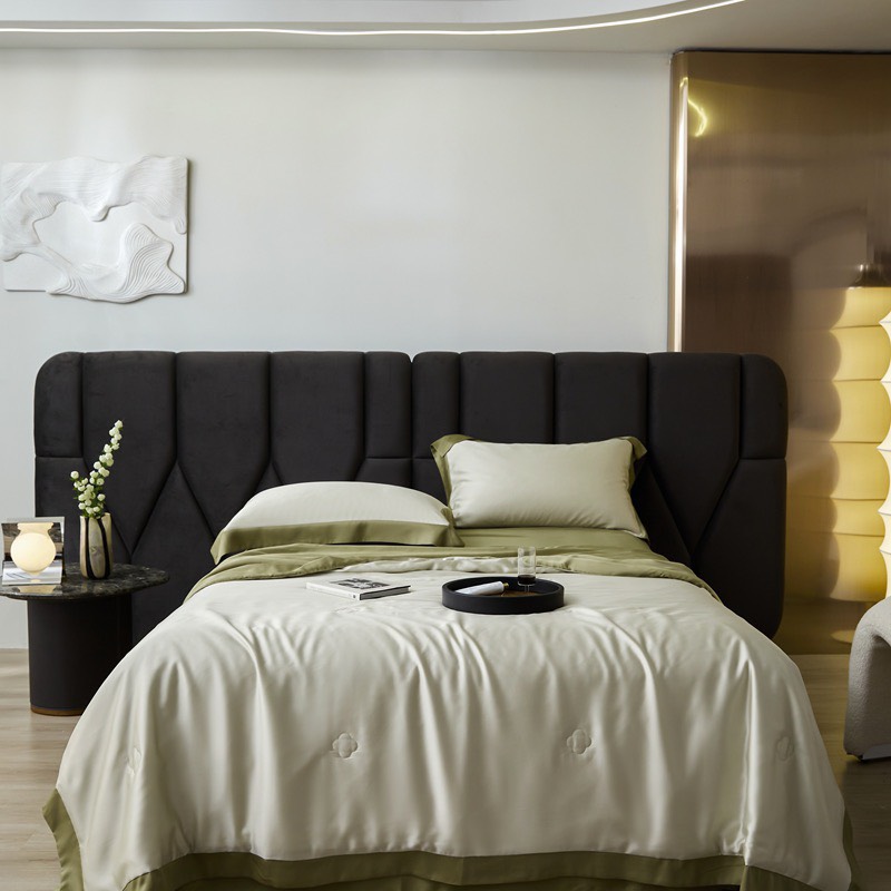 Bộ chăn ga tencel Hlhome bedding đơn sắc mix chăn hè