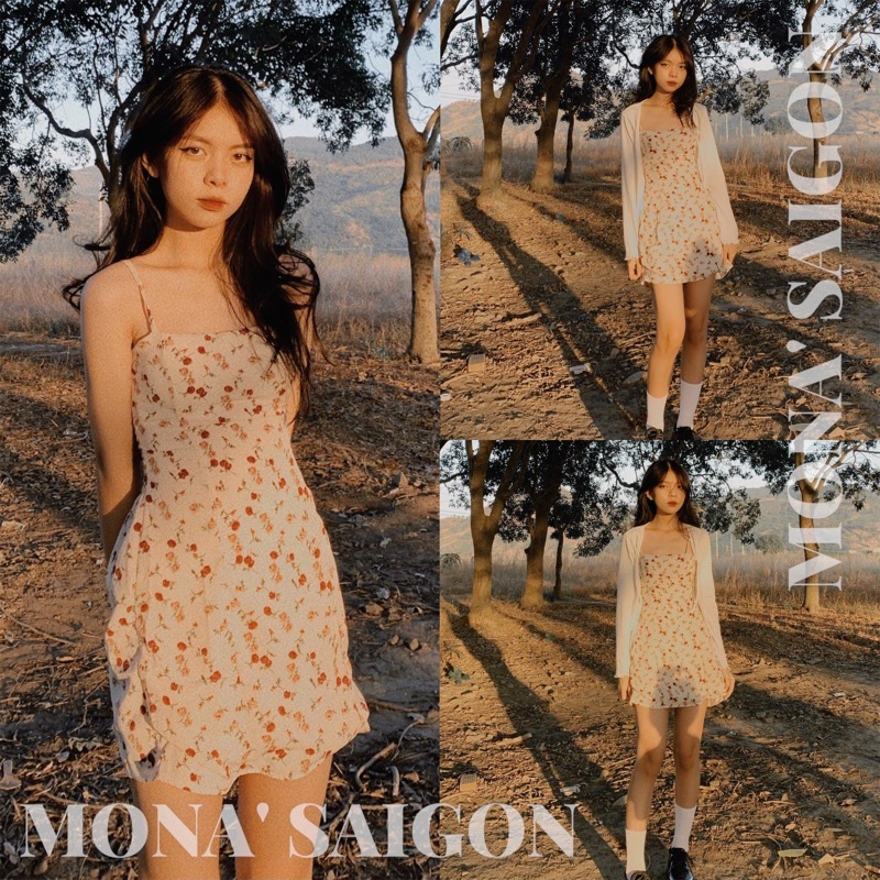 Đầm hoa hai dây MONÁ - DIANA