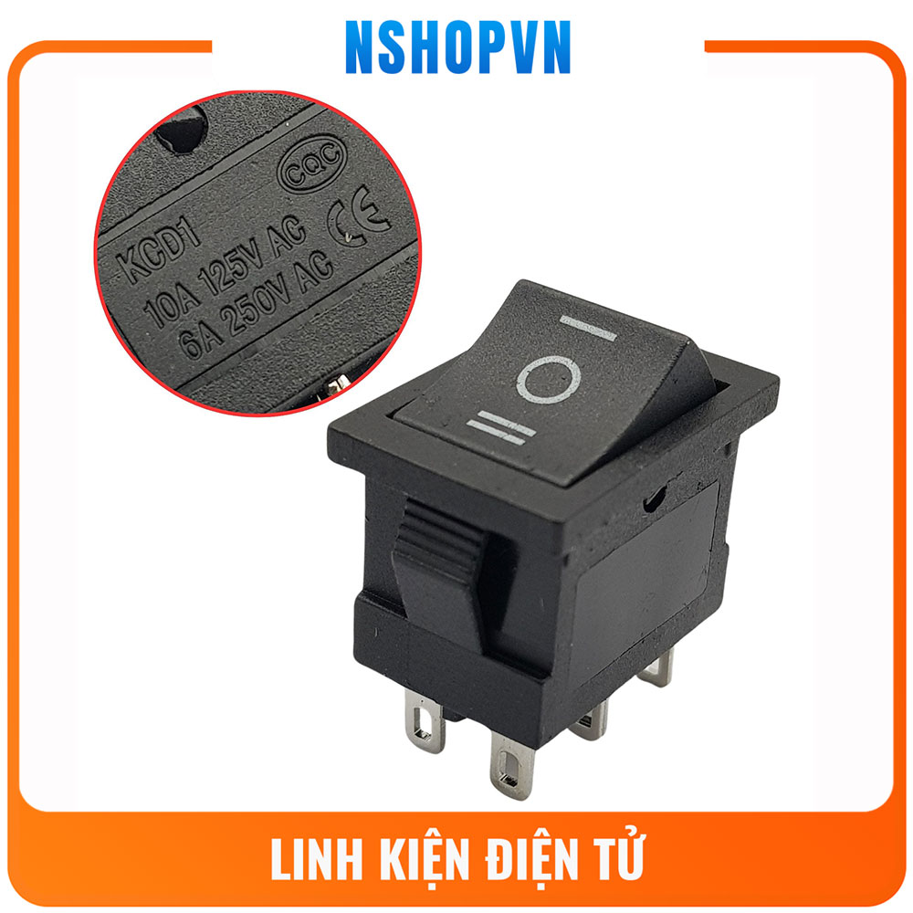 Công tắc 6 chân 3 trạng thái KCD1-203