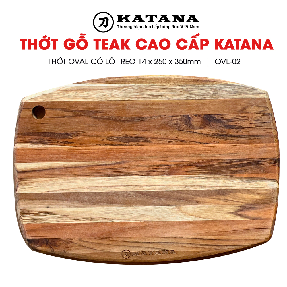 Thớt gỗ teak cao cấp katana - thớt oval size to ovl-02