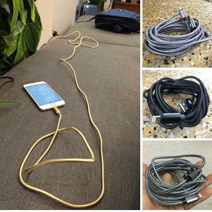 Dây sạc Iphone Samsung 3 mét