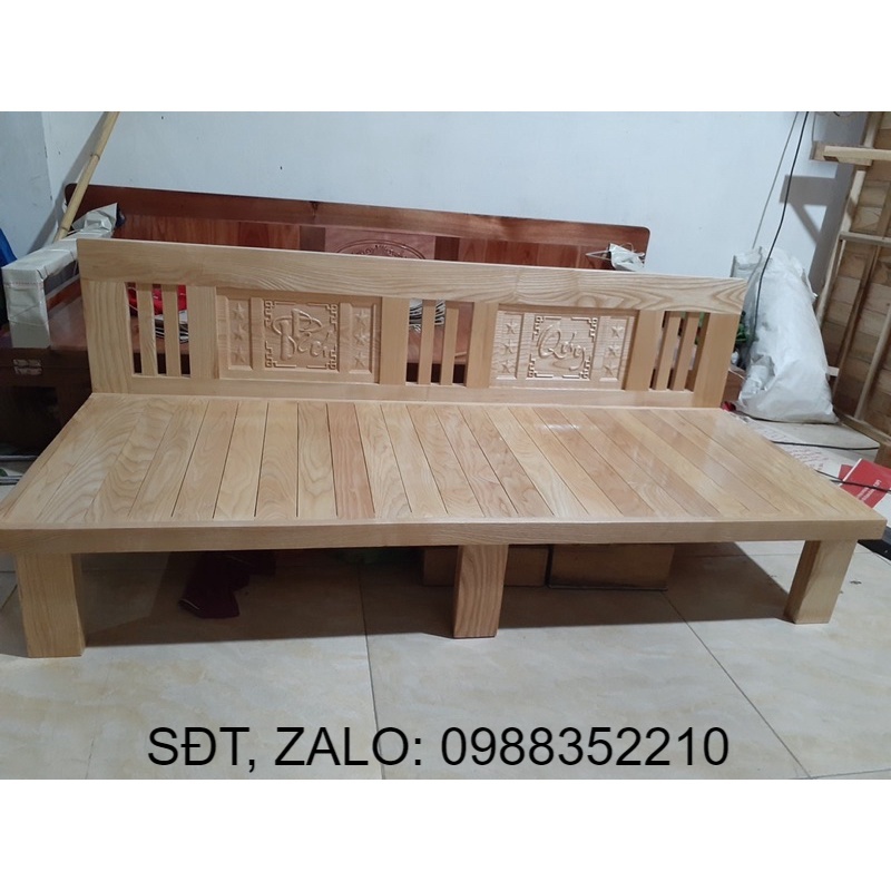 Giường ghế gấp 1m6 gỗ xoan đào hàng dày chắc