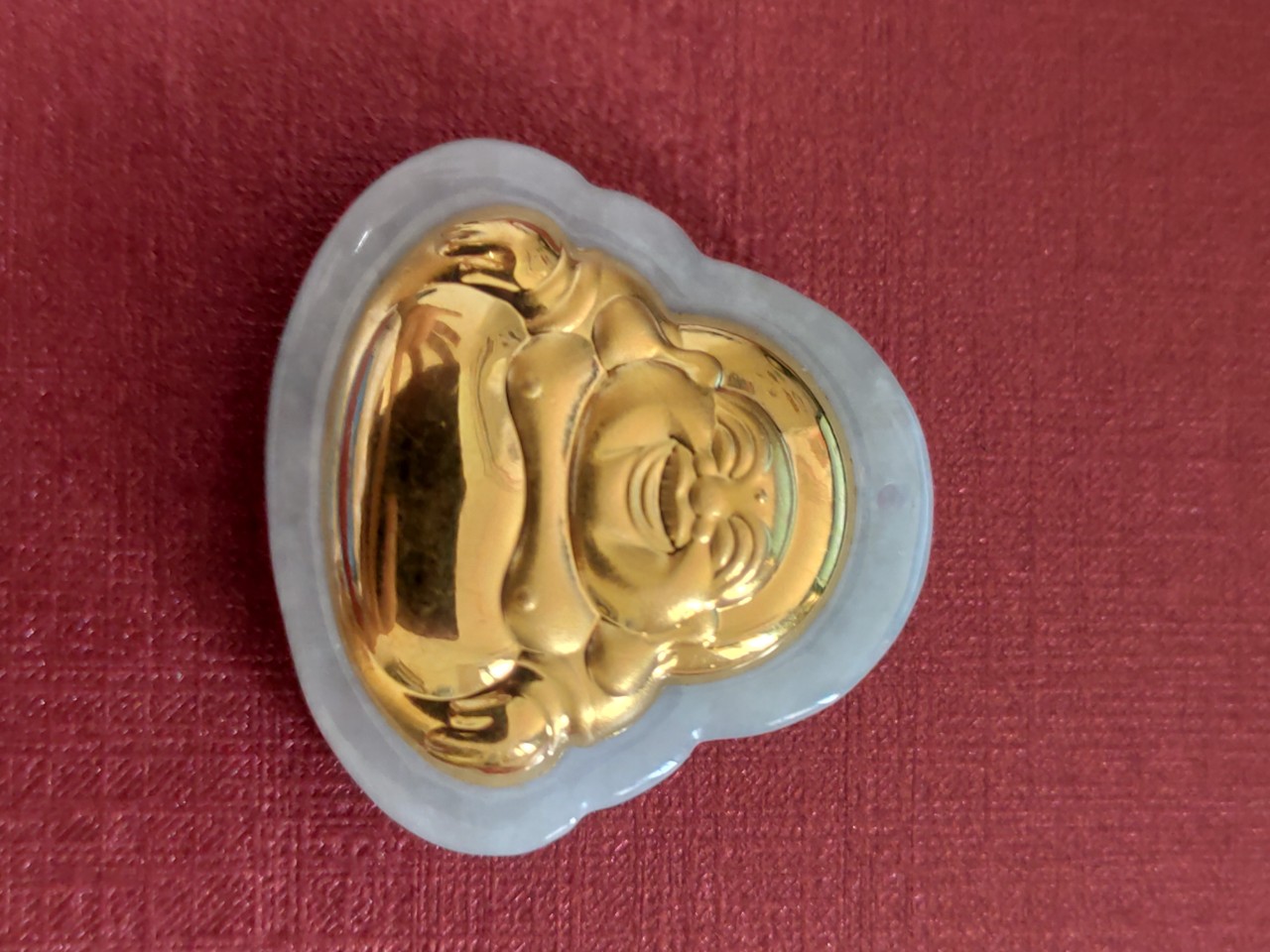 Mặt dây chuyền PHẬT đá xanh mạ vàng 18k