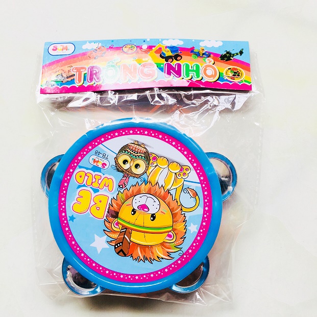Combo 2 Trống lục lạc em bé - Trống lắc cầm tay cho bé hình hoạt hình đáng yêu