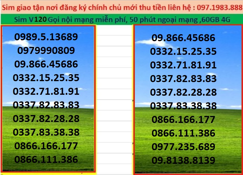 [HCM][Trả góp 0%]Sim V120 viettel số đẹp