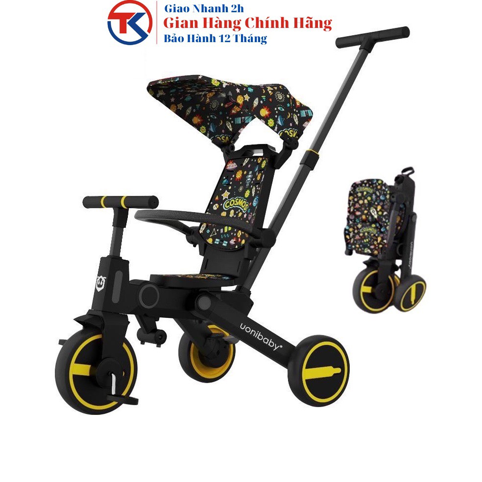 Xe Đẩy 2 Chiều Kiêm Xe Đạp Trẻ Em UoniBaby SL-168 Gấp GọnCó Mái Che