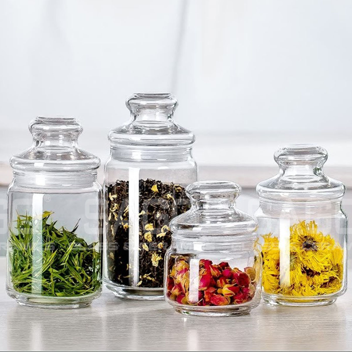 Hũ thủy tinh ocean pop jar glass lid nắp thủy tinh | tùy chọn dung tích
