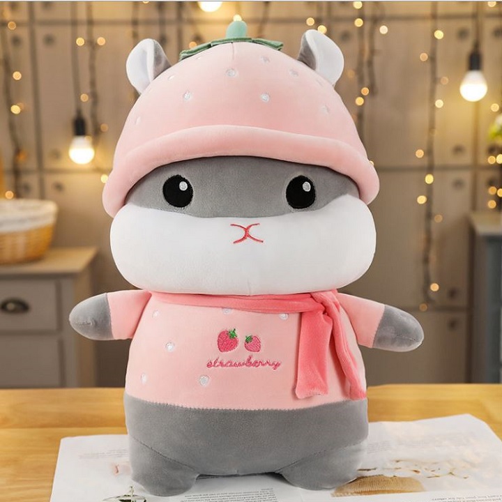 Gấu bông chuột hamster đội mũ trái cây