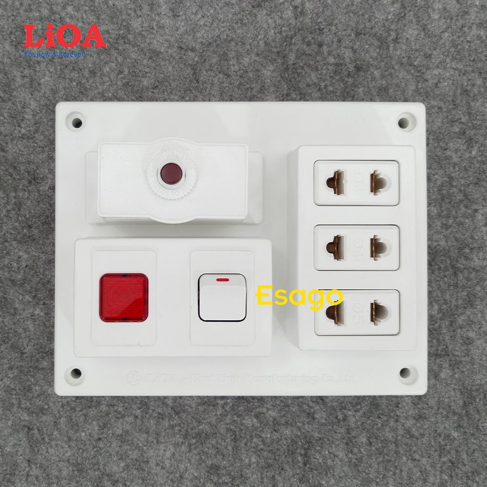 [HCM]Bảng điện nổi LiOA 15A có 3 ổ cắm 1 công tắc 1 đèn báo màu đỏ