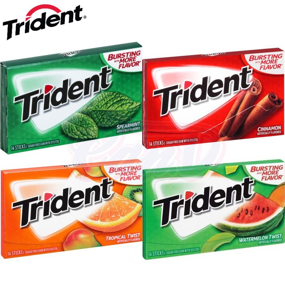 Combo 5 vĩ Kẹo singum Trident nhập khẩu Mỹ - Date T6/2024