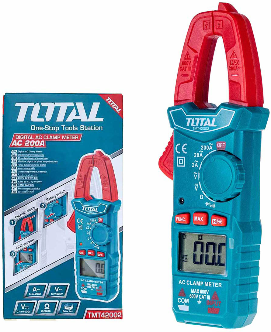 Ampe kìm đo dòng điện AC kỹ thuật số Total TMT42002