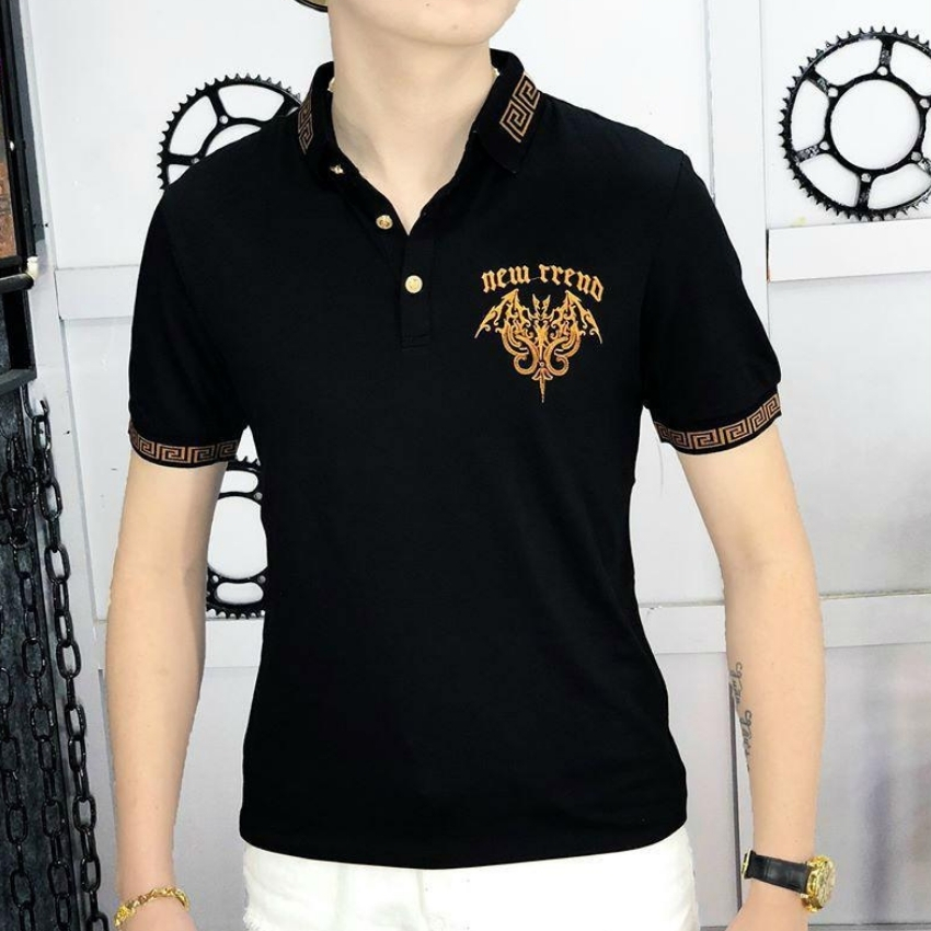 [HCM]Áo thun nam ngắn tay phối màu thêu logo chữ New trend cực hot ZANATA Chất vải thoáng mátmềm mịnchấm hút mồ hôi tốt