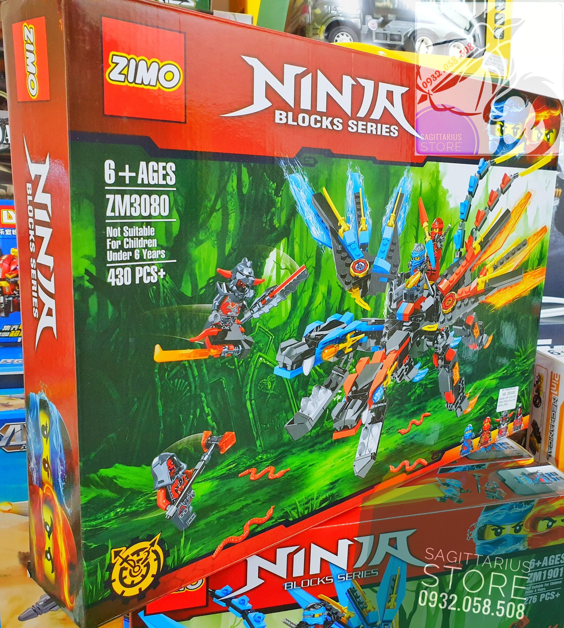 [HCM]Bộ Lego Zimo Lắp Ráp Robot Ninja Rồng 2 Đầu ( 430 Mảnh )