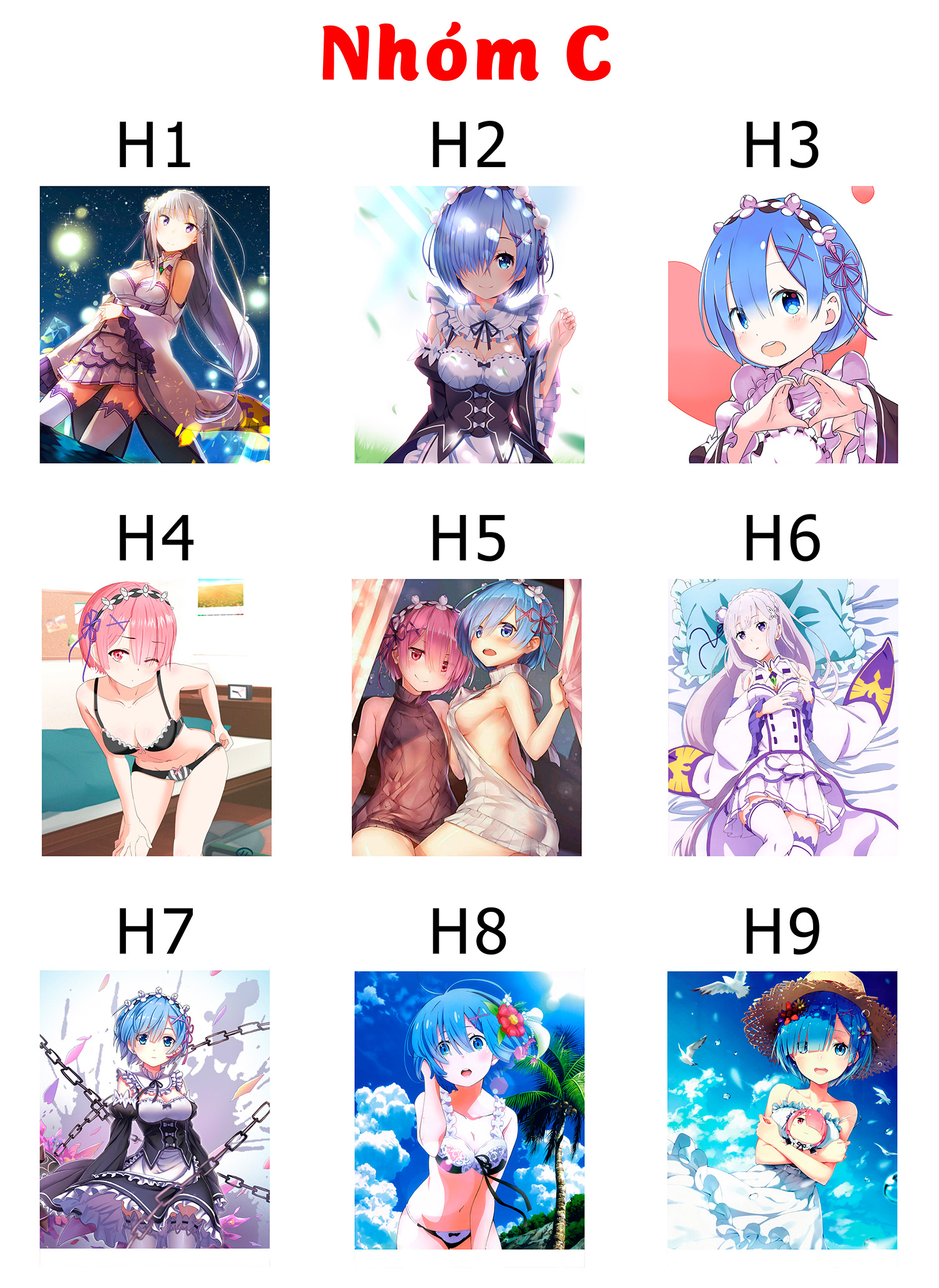 [HCM]Lót chuột anime Re: Zero - size 24x20cm [T69 Shop]