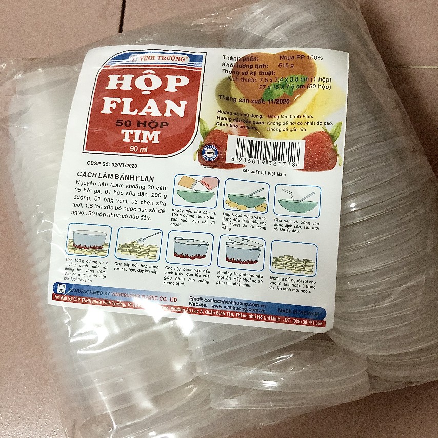 Hũ Bánh Flan 50 hũ/bịch (5 size)