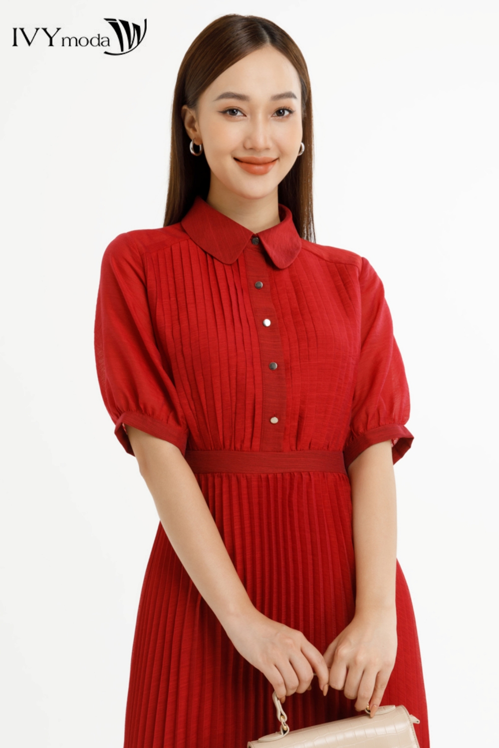 Đầm voan dập ly IVY moda MS 48M7283