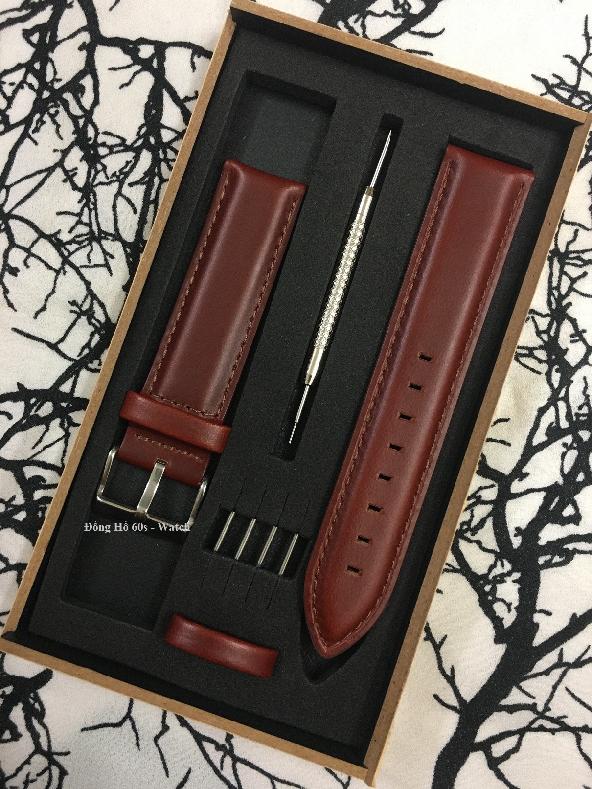 Dây Da Đồng Hồ DW Màu Nâu Đỏ Mawes