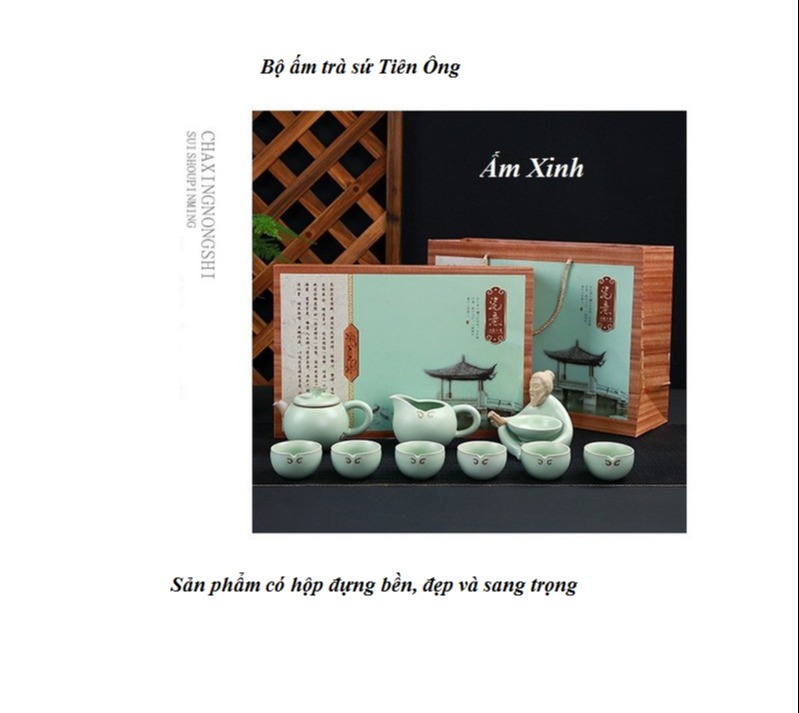 Bộ ấm trà sứ Tiên Ông