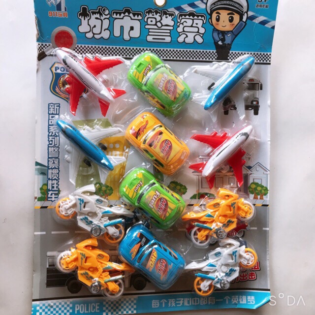 Vỉ Đồ Chơi Ô Tô, Máy Bay (12 Chiếc)