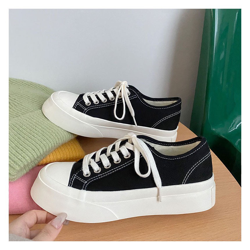 GIÀY Ulzzang thể thao nữ chất vải dáng basic phong cách Hàn Quốc ( form rộng lùi 1 size)