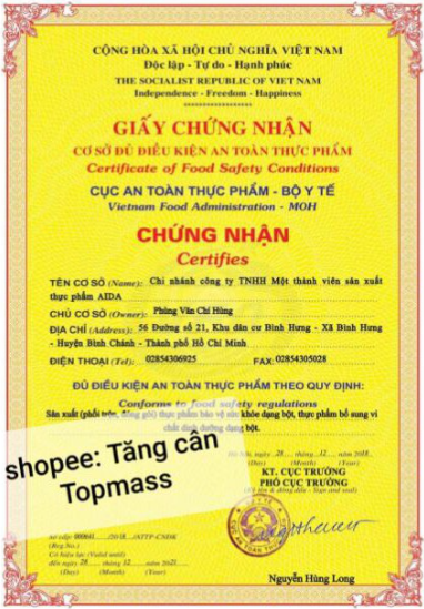 Sữa bột Top Mass Gold 800g tăng cân - Chocolate