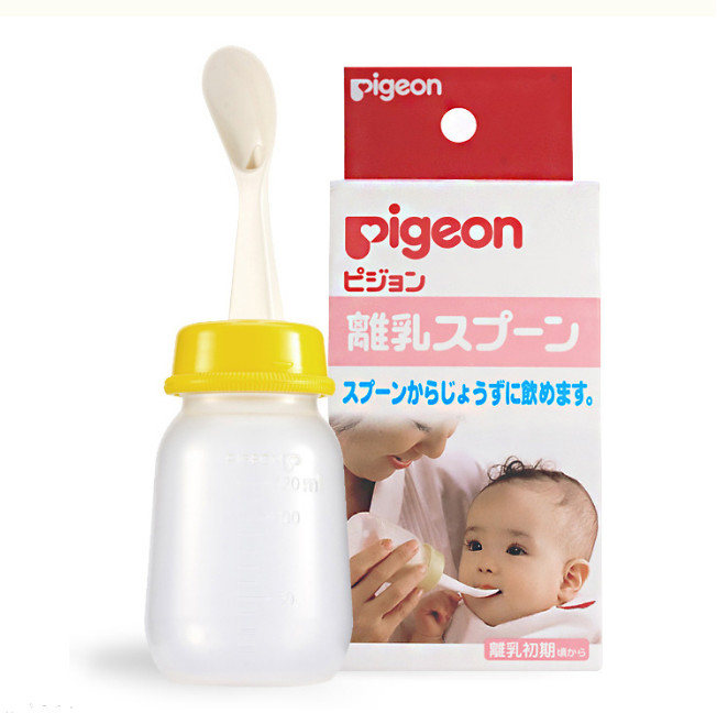 Bình có thìa tập ăn dặm cho bé pigeon - bình kèm thìa đút bé ăn dặm pigeon