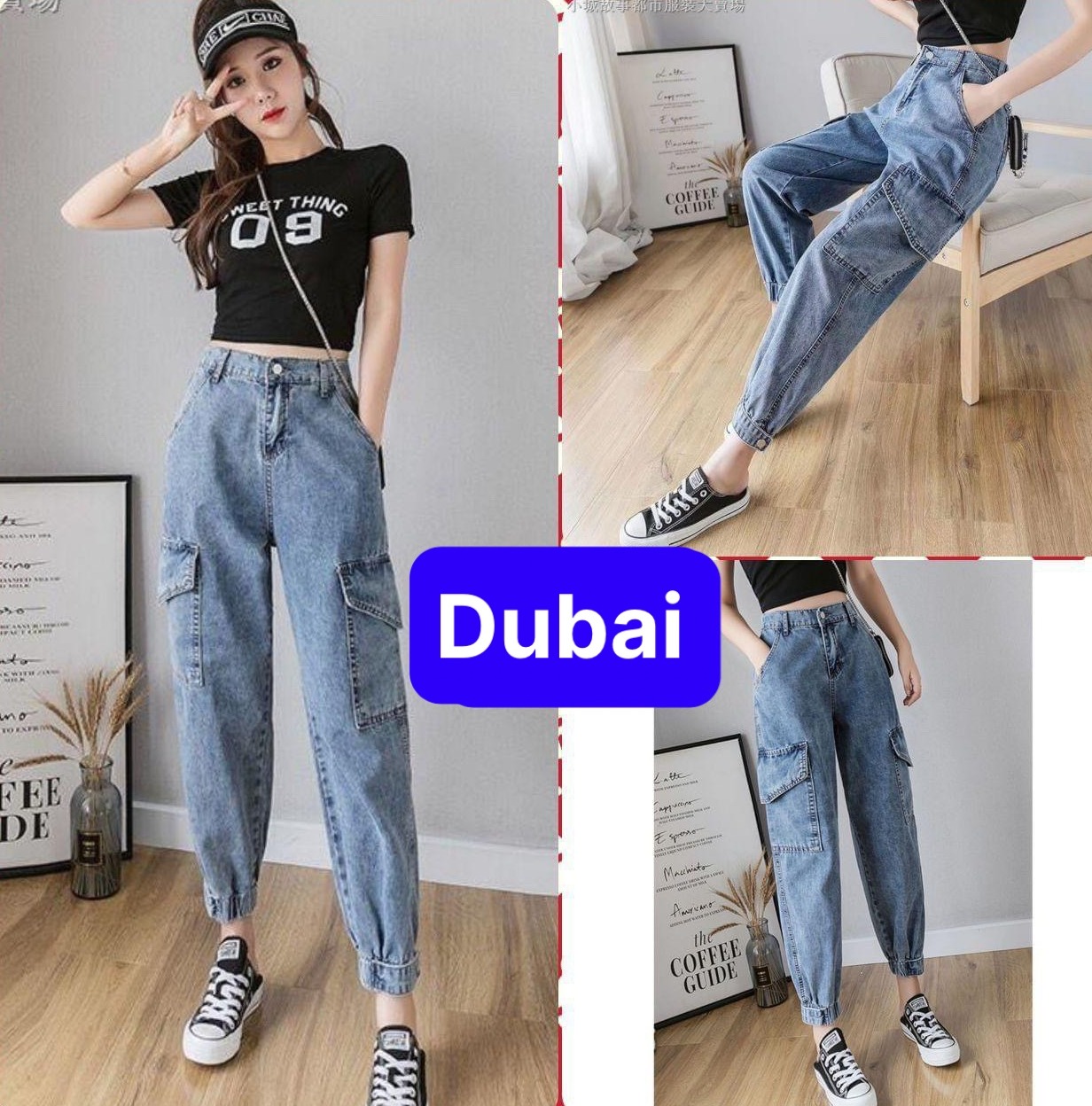 QUẦN BAGGY JEAN NỮ CHẤT BÒ XANH LƯNG THUN CẠP CHUN TÚM GẤU SANG CHẢNH HOT TREND 2022 DB-5555 CAO CẤP - DUBAI FASHION