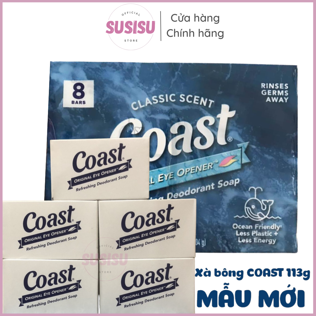 Xà phòng COAST Classic Scent Refreshing Deadorant Soap 113g hương gió biển| Xà phòng cục Coast