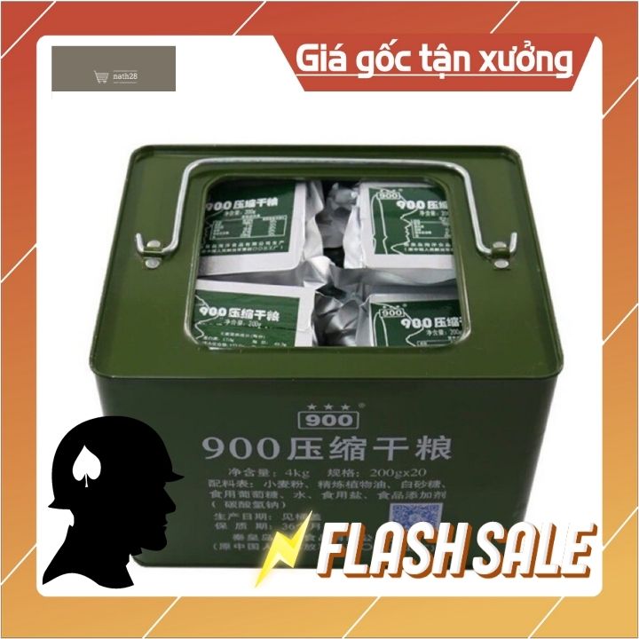 Thùng Sắt 4kg Lương Khô Tàu HSD 36 tháng
