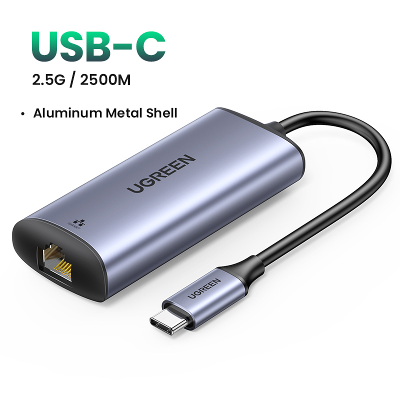 Ugreen usb c to 2.5g ethernet adapter type c to 2.5 gigabit network thunderbolt 3 rj45 lan 2.5gbps converter compatible for macbook pro macbook air ipad pro surface pro 7 dell xp15 13 windows