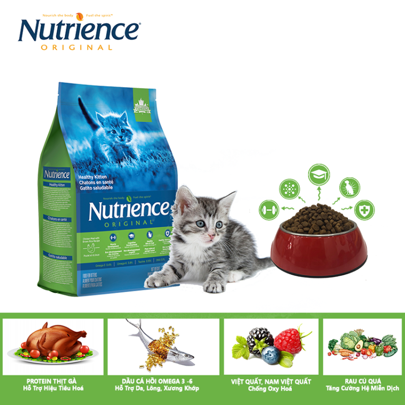 Thức Ăn Cho Mèo Con Nutrience Original - Thịt Gà, Rau Củ Và Trái Cây Tự Nhiên