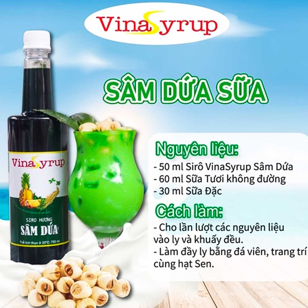 siro hương SÂM DỨA - VINA SYRUP - chai 750ml