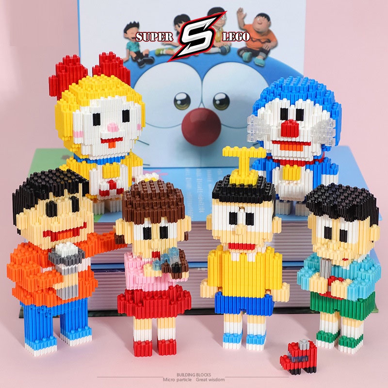 Lego mini đồ chơi lắp ráp 3D hình các nhân vật hoạt hình Doraemon,Nobita