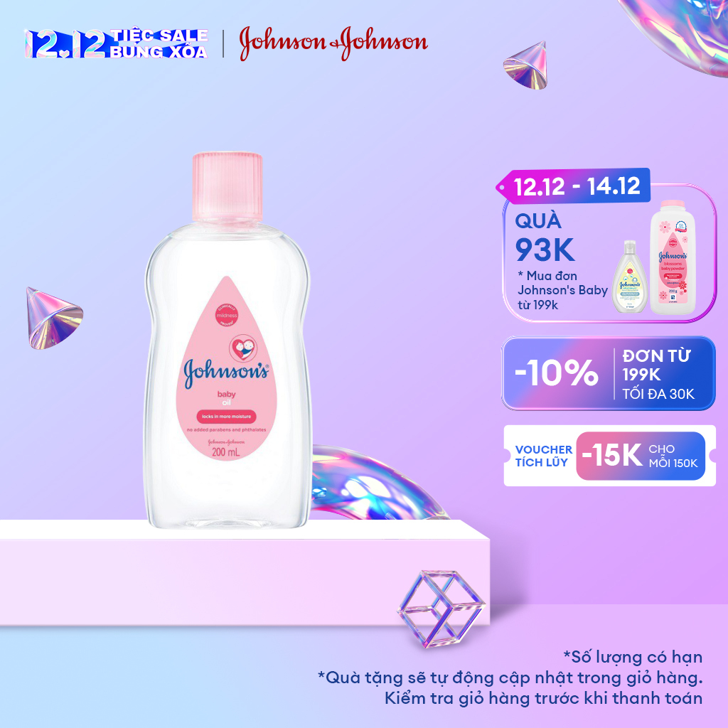 Dầu mát xa dưỡng ẩm Johnson's baby oil pink 200ml - 100980003