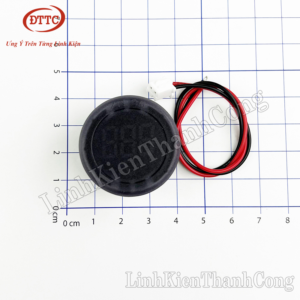 Đồng hồ đo điện áp tròn 4-100vdc 2 dây chữ xanh lá, 2 dây chữ đỏ