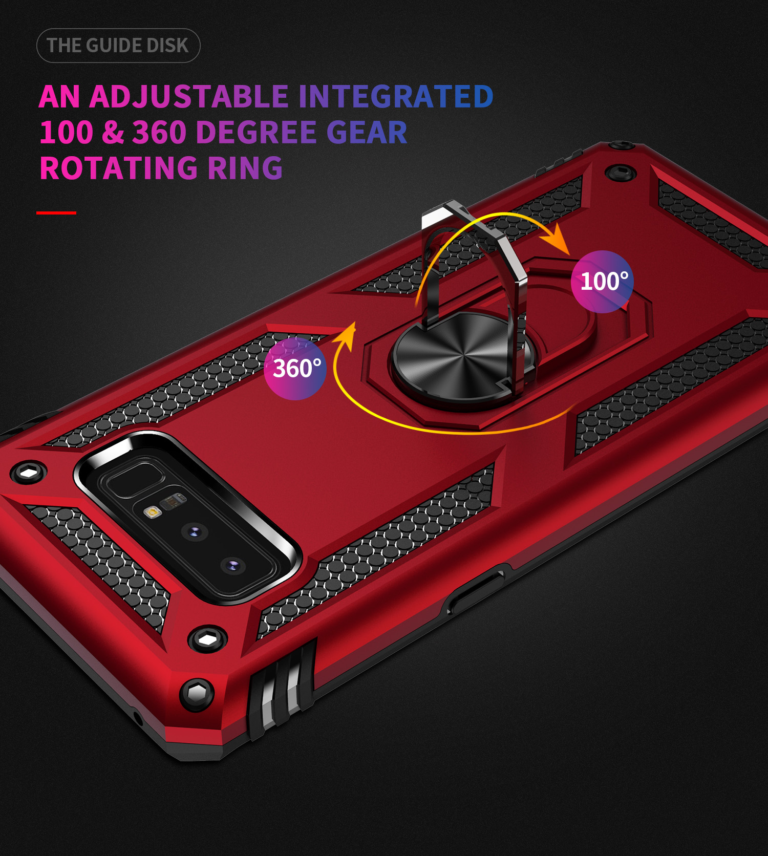 Ốp lưng Samsung Note 8 chống sốc Quân Đội nhẫn Iring cao cấp