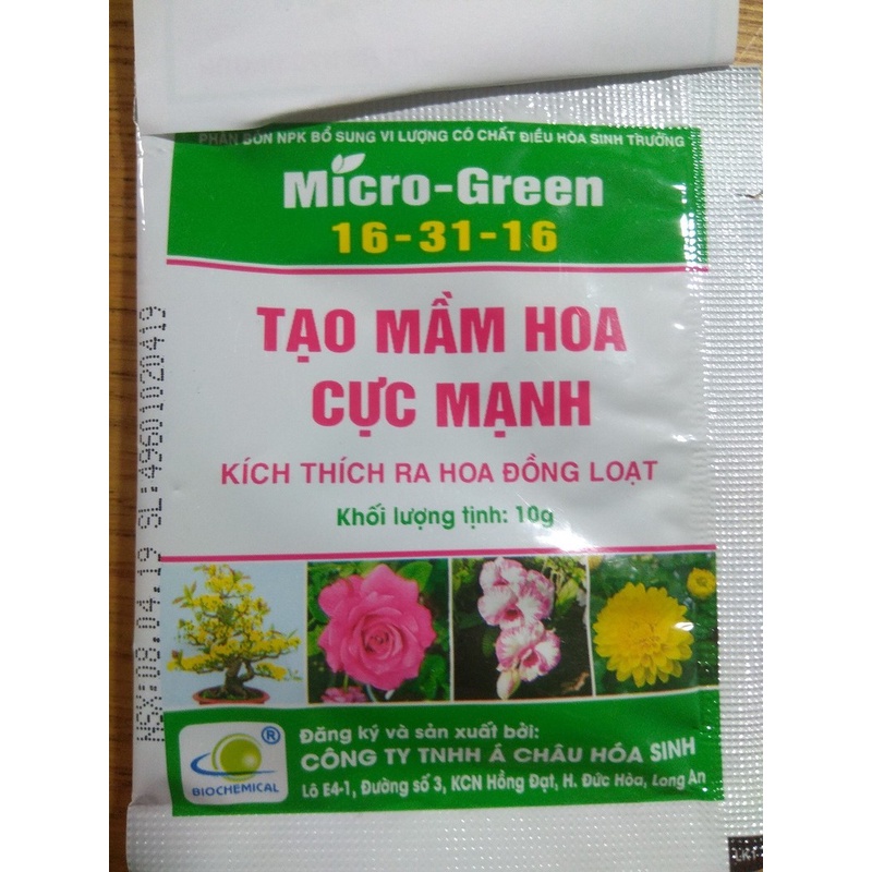 Phân bón micro green 16-31-16 tạo mầm hoa cực mạnh – 1 gói 10g