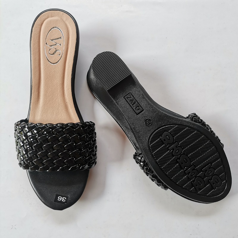 Dép cao gót 3 phân nữ đan lưới