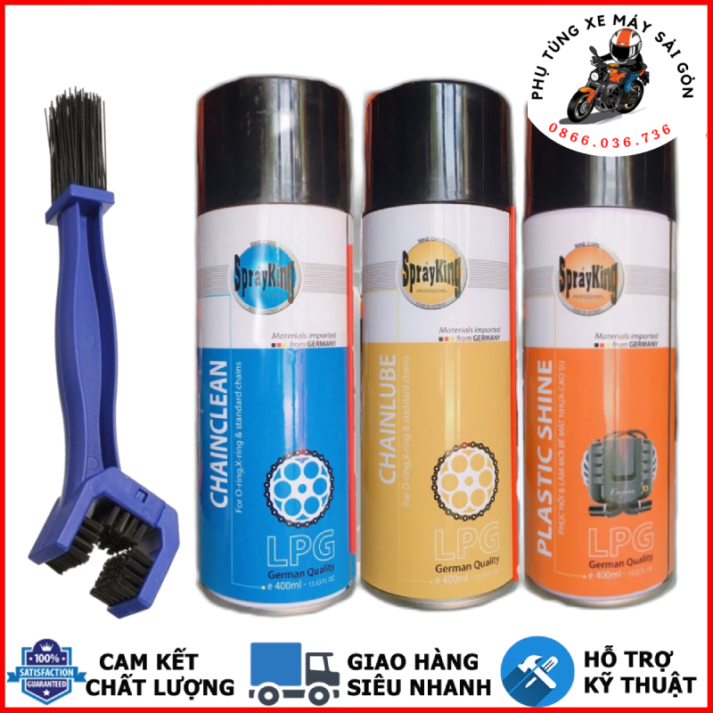 Combo 3 chai Sprayking rửa sên dưỡng sên dưỡng nhám 400ml [Mua Combo tặng bàn chải 3D]